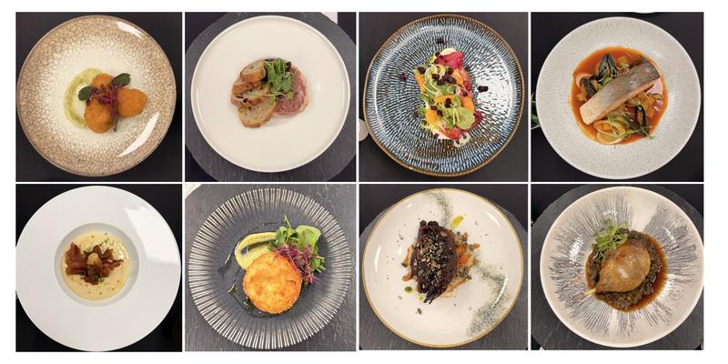 several dishes from the autumn and winter fine dining menu