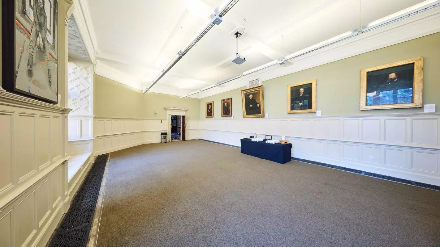 Room 9 at the Examination Schools set up for catering