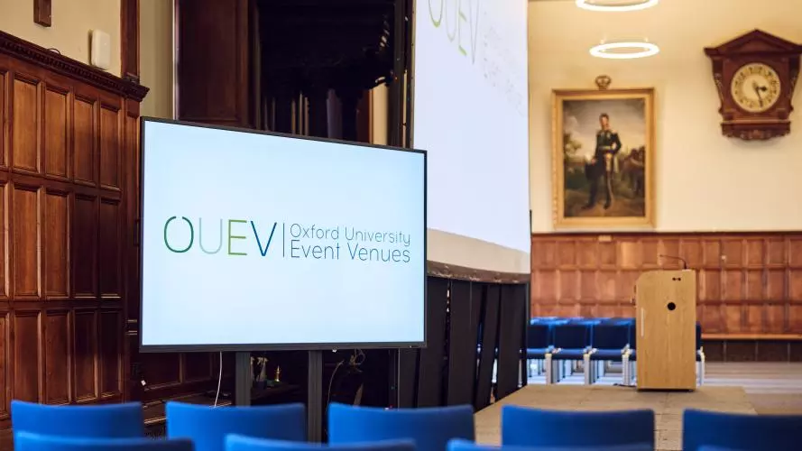 AV and screens at the Examination Schools