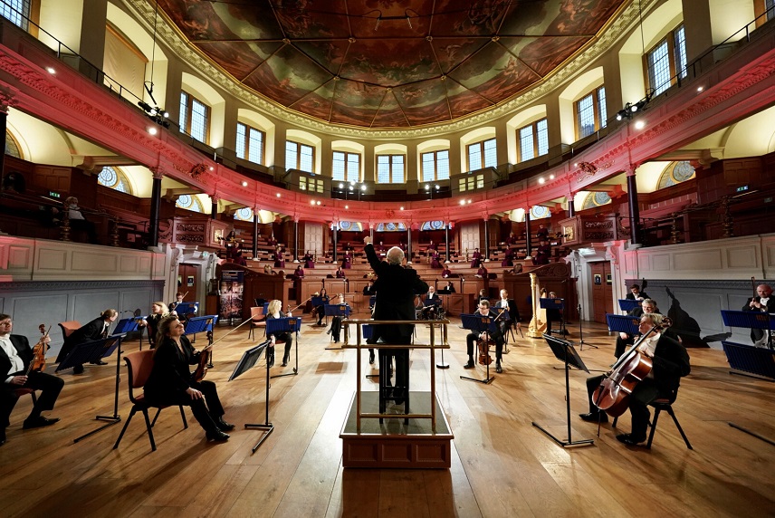 Image of a concert with social distancing at Sheldonian Theatre